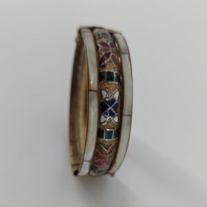 Vintage Metal Cloisonne Bangle Bracelet